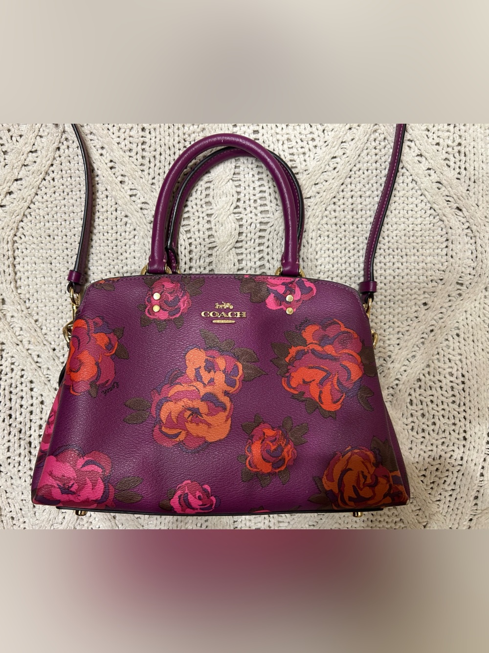 Purple Coach bag